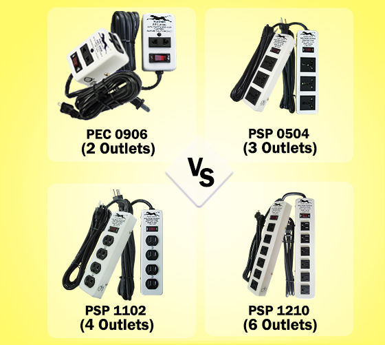 Panther extension cords with 2 outlets vs 3 outlets vs 4 outlets vs 6 outlets