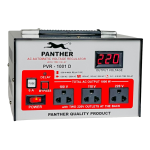 PVR 1001 D: 1000W Relay Type AVR w/ Step Down Transformer and Power on Delay