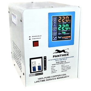 PVE 3001 D: 3000W Relay Type AVR w/ Power on Delay, Output 220V AC