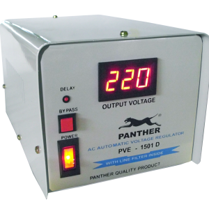 PVE 1500 D / PVE 1501 D: 1500W Relay Type AVR w/ Power on Delay, Output 220V AC